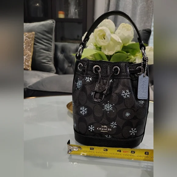 Coach Dempsey Snowflake Mini Bucket Bag - Picture 2 of 11